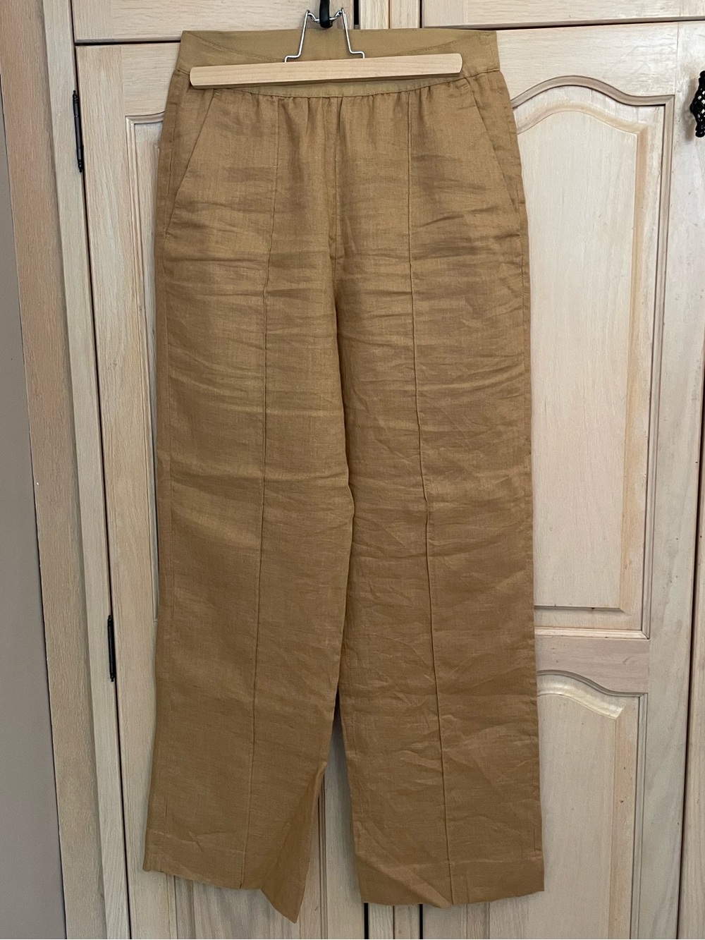 NWOT Arket Linen Stitched Seam Trousers in Tan